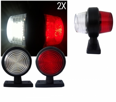 Set 2X LED Lampa Laterala Flexzon, Pentru Gabarit, Potrivit Pentru Amplasarea Oglinzii, Rosu si Alb