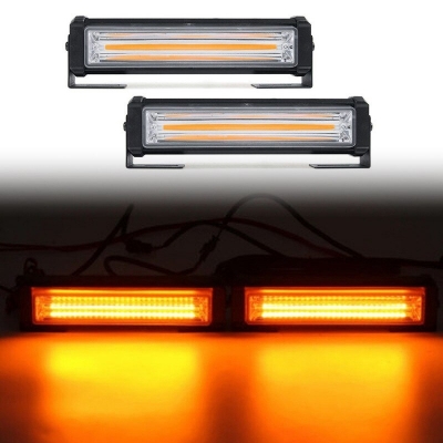 Set 2X Lumini LED Flexzon, Tip Stroboscop De Avertizare, Galben, Flash, cu Controler, 12V