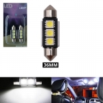Set 2 becuri led 3 SMD 5050 36mm 12V Lumina alba
