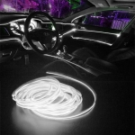 Fir cu lumina ambientala, pentru auto, neon ambiental flexibil Alb, 1 m
