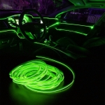 Fir cu lumina ambientala, pentru auto, neon ambiental flexibil verde, 2 m