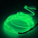 Fir cu lumina ambientala, pentru auto, neon ambiental flexibil verde, 2 m