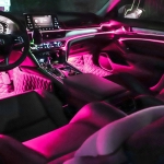 Fir cu lumina ambientala, pentru auto, neon ambiental flexibil roz, 1 m