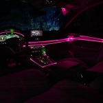 Fir cu lumina ambientala, pentru auto, neon ambiental flexibil roz, 2 m