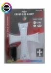 Cruce luminoasă cu LED-uri RGB, având 84 de LED-uri, 12V - 24V, dimensiuni 245 x 200 mm