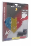 Inima luminoasă cu LED-uri în culorile albastru-galben-roșu, reprezentând steagul României, 12V - 24V, cu 54 de LED-uri