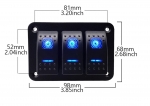 Panoul de încorporare cu 3 butoane ON-OFF universal de 12-24V pentru bare de lumină LED, faruri, trepte, lampi pentru mașini, camioane, rulote, jeep-uri, bărci și altele