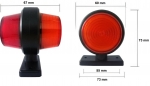 Led Indicator de gabarit, pentru camion, 12-24V cu efect neon roșu și galben