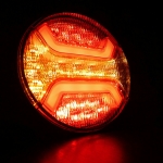 Lampa Auto LED Spate Flexzon,Rotunda ( Tip Hamburger) 3 Functii, Ø14cm, Remorca, Camion, Trailer, 12V-24V
