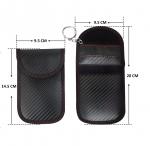 Husa pentru chei auto, Blocare frecventa radio, RFID Blocker, 14.5 x 9.5 cm, Negru