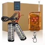 LED Lumină de avertizare de urgență, grilă față, spate cablare modul de cutie si telecomand, 12 -24 V, 4 buc