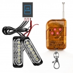 LED Lumină de avertizare de urgență, grilă față, spate cablare modul de cutie si telecomand, 12 -24 V, 4 buc
