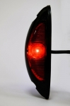 Универсален LED Светодиоден Страничен Габарит Маркер червено-бяло с плоска основа за вертикален монтаж за камион, каравана, бус, ван, платформа 12-24V