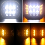 LED Proiectoar Flexzon, Bicolor, Alb si Galben Stroboscop, 45W, 12V-24V, 9.5x7.5cm, pentru ATV, Jeep , Motor, Spot 30°