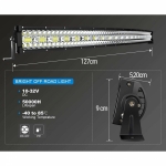 LED Bar Flexzon, Curbat, 9D, 936W, 12V-24V, 127 Cm, TRI-row, Spot & Flood Combo Beam