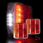 Set 2 Lampi Auto LED Spate Flexzon, Universale, 5 Functii, Remorca, Camion, Trailer, 12-24V