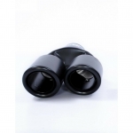 Dublu Ornament Toba de Esapament Universal, Stanga, - Flexzon - Intrare 38-65mm lungime 260mm - mat negru