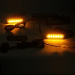 Set 4X Lumini LED Flexzon, 6 Leduri, Tip Stroboscop De Avertizare, Galben, Flash, cu Controler, 12V-24V