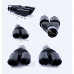 Dublu Ornament Toba de Esapament Universal, Stanga, - Flexzon - Intrare 38-65mm lungime 260mm - mat negru